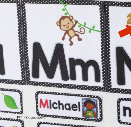 Name Wall in Preschool Classroom