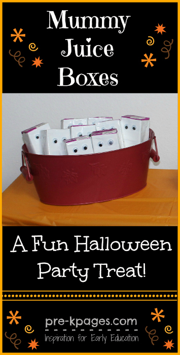 Mummy Juice Boxes for Halloween Party