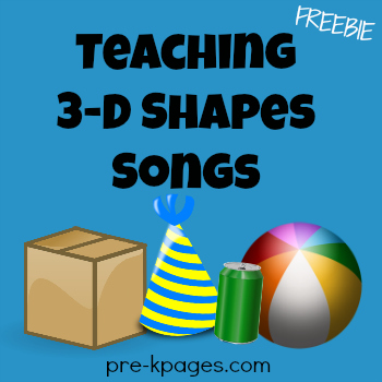 Free Teaching 3D Shapes Song Printable for Preschool and Kindergarten