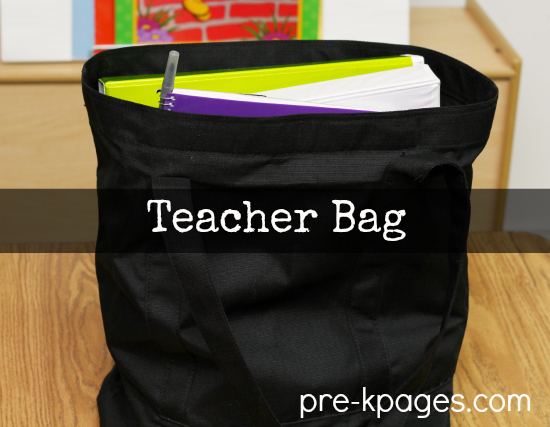 A teacher's work is never done. Tote bag full of papers to grade.
