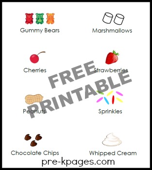 Printable Ice Cream Topping Labels and Signs
