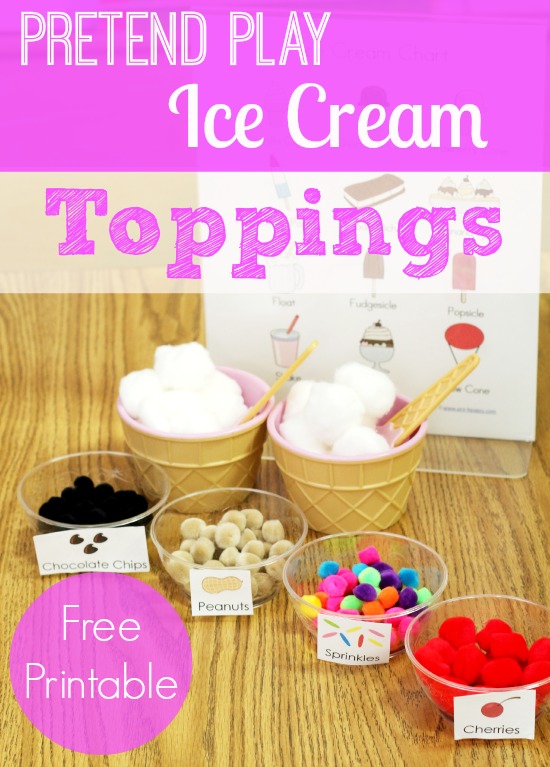 Printable Labels for the Pretend Play Ice Cream Shop in Preschool and Kindergarten