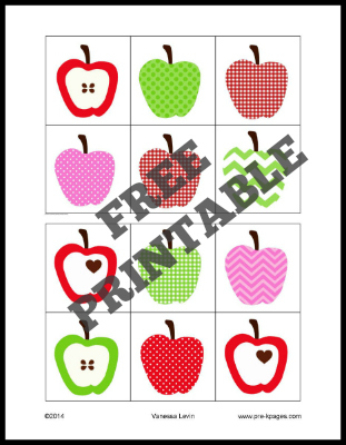 Printable Apple Visual Discrimination Activity for Preschool and Kindergarten