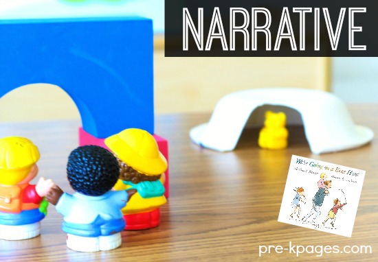 Retelling Going on a Bear Hunt in the Block Center