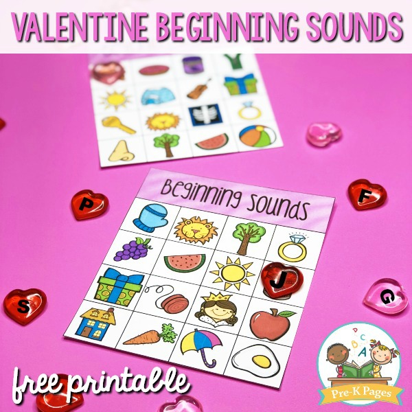 Valentine Beginning Sounds Alphabet Printable