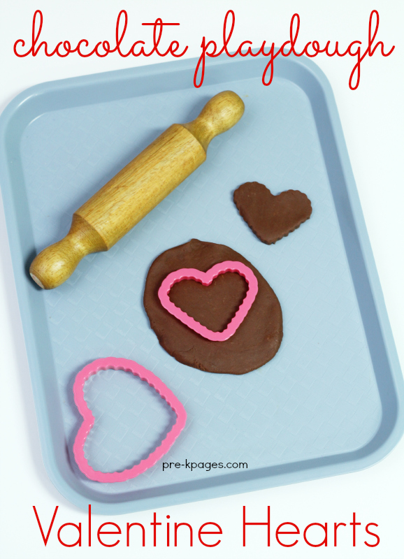 Chocolate Playdough for Valentine's Day in Preschool