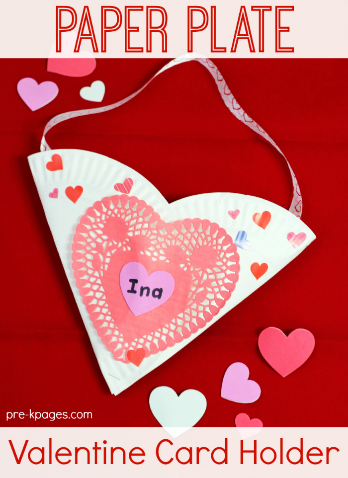Paper Plate Heart Valentine Card Holder for Kids to Make