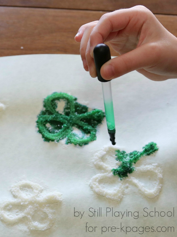  Eyedropper decorating St. Patrick's day shamrocks green craft