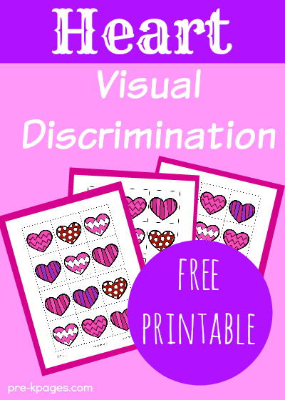 Valentine Visual Discrimination Activity for Preschoolers