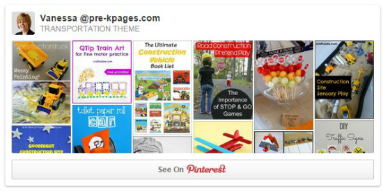 Transportation Theme Pinterest Board