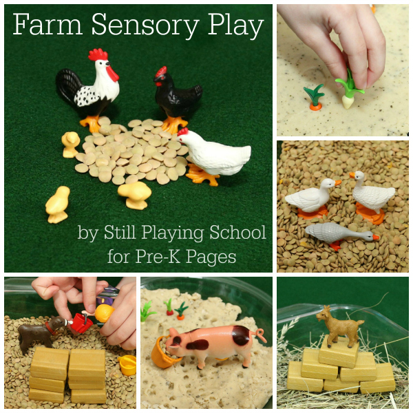 Farm Small World Sensory Play for preschoolers