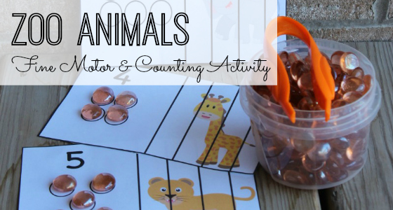 Zoo Animals Fine Motor and Counting Activity