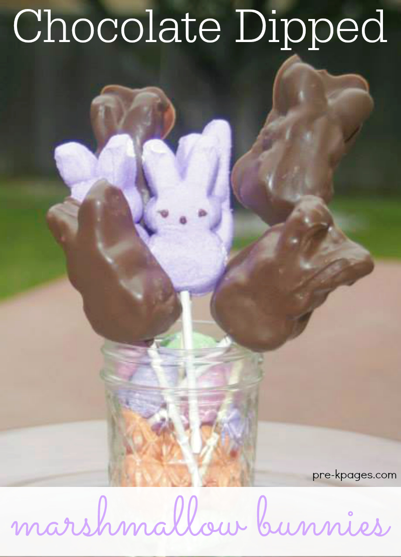 Chocolate Dipped Marshmallow Bunnies for Easter