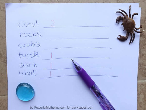 count ocean life sensory