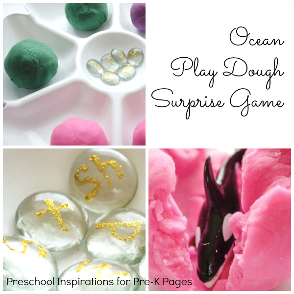 Ocean Play Dough Game for preschool