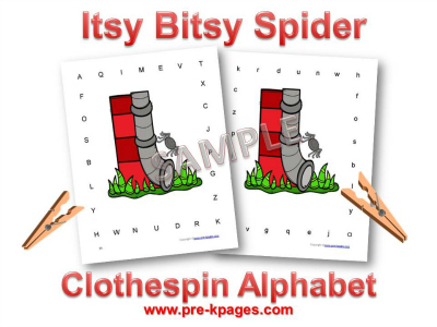 Itsy Bitsy Spider Alphabet Identification Game for Preschool