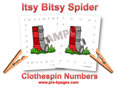 Printable Itsy Bitsy Spider Printable Number Identification Game
