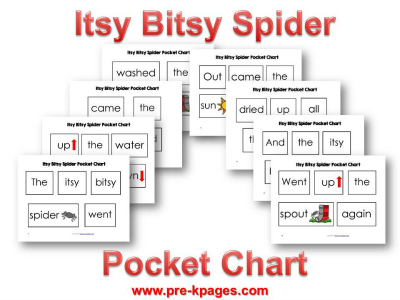 Itsy Bitsy Spider Printable Pocket Chart Cards