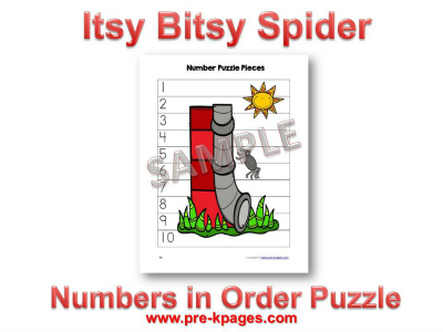 Printable Itsy Bitsy Spider Number Puzzle
