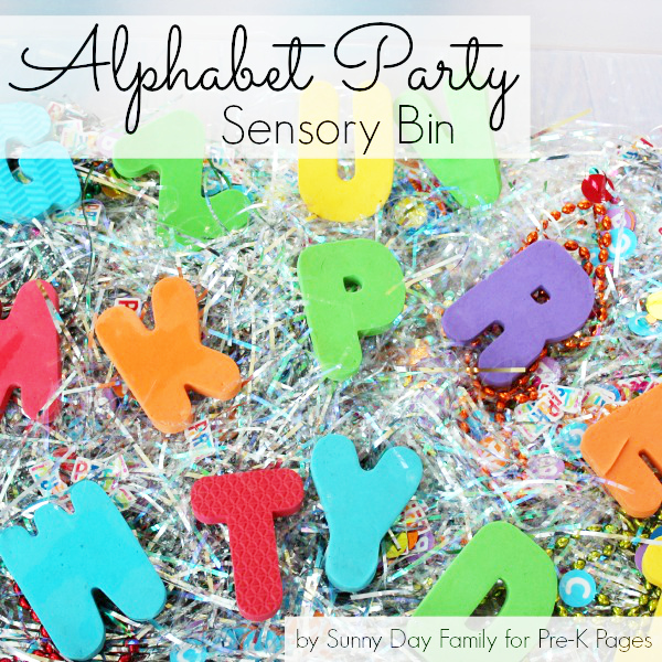 Alphabet Adventure party sensory bin