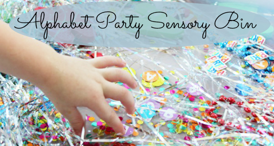 alphabet party sensory bin