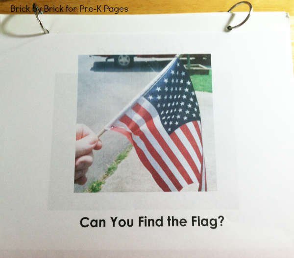 homemade American flag book for preschool