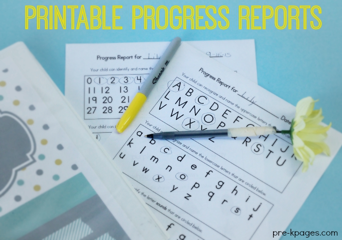 Printable Pre-K Progress Reports to Keep Parents Informed
