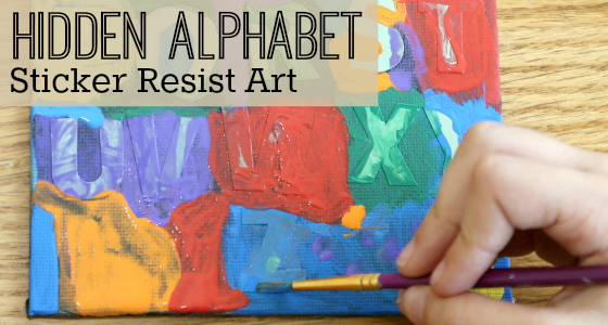alphabet sticker resist art