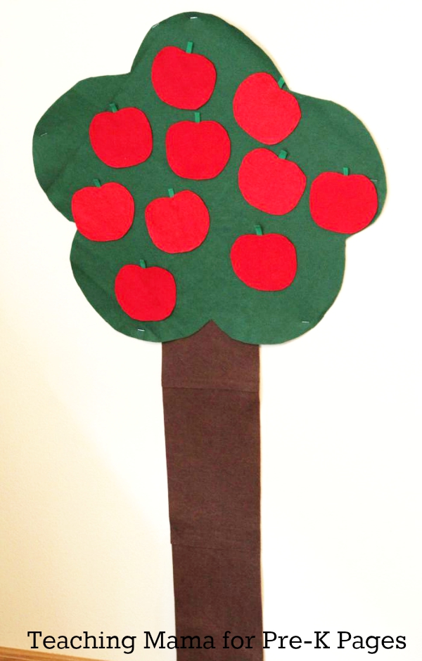 large counting apple tree for preschool