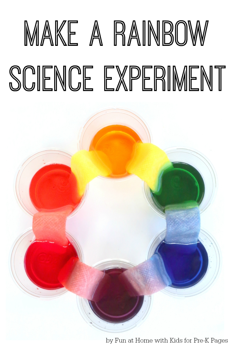 Science book make a rainbow experiment for preschool