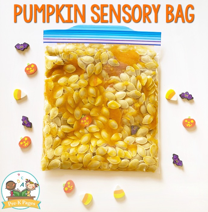 Pumpkin Sensory Bag for Preschoolers