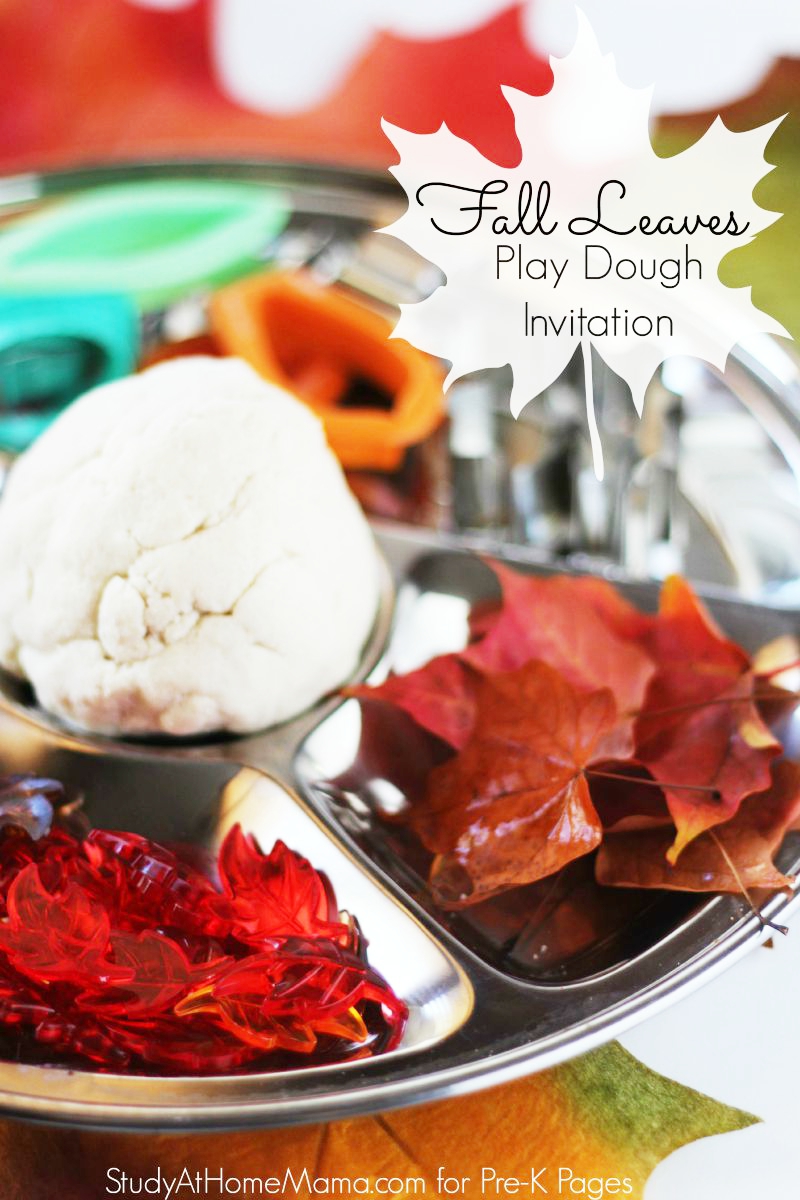 fall leaves play dough activity for preschool