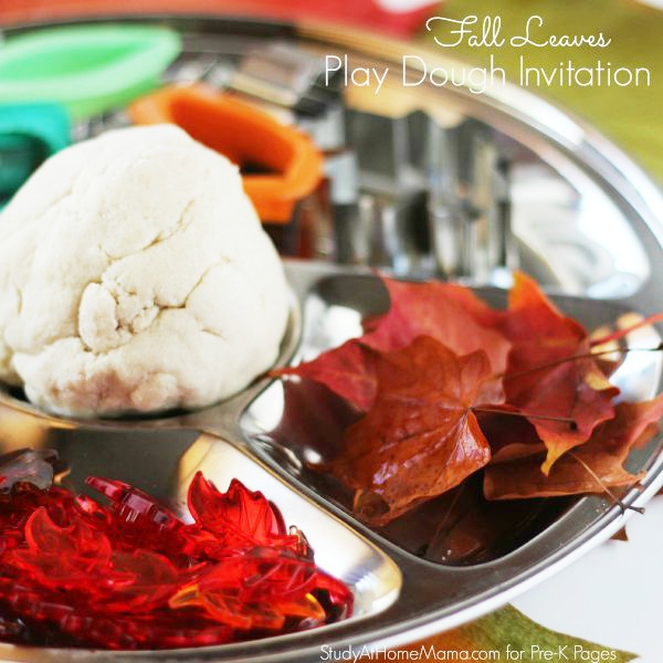 fall leaves play dough invitation