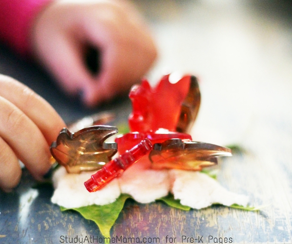 leaves in play dough