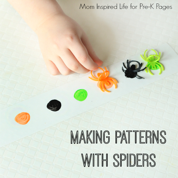 making patterns with spiders math activity