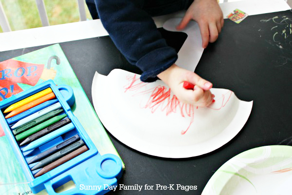 coloring umbrella weather activity