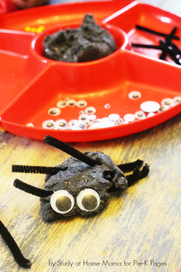 spider play dough invitation