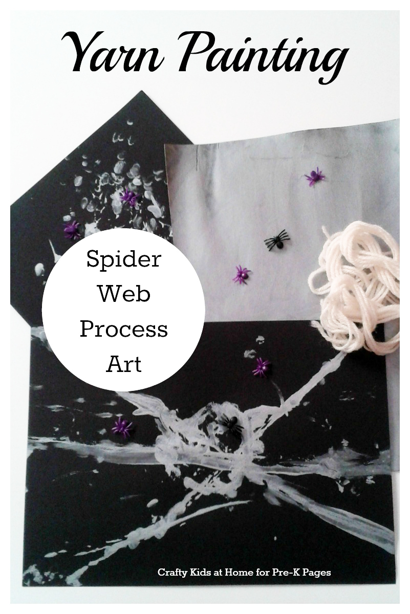 yarn painting spider webs