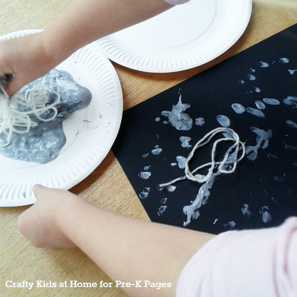 yarn spider web art painting