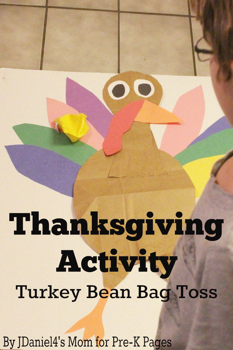 Thanksgiving Activity Turkey Beanbag Toss for preschool