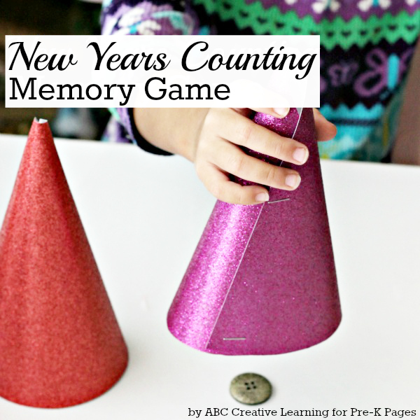 New Years Counting Memory Game for preschool