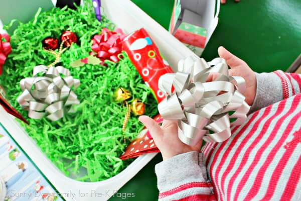 Christmas gift wrap bin