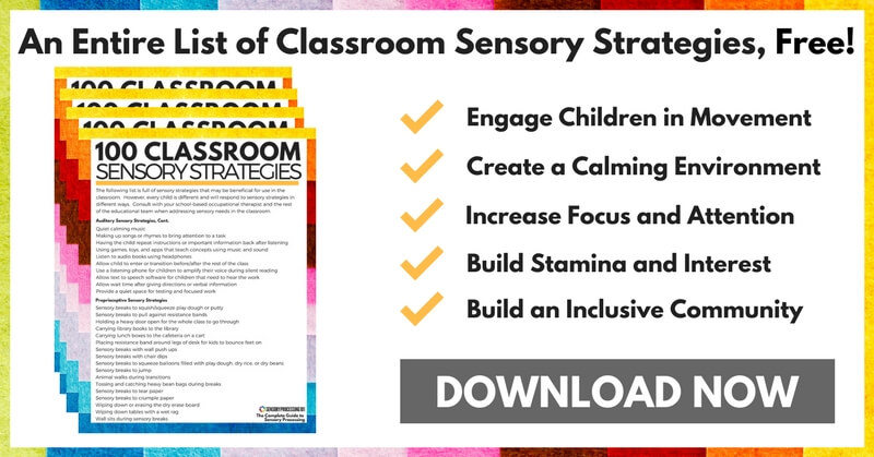 Printable List of Classroom Sensory Strategies 