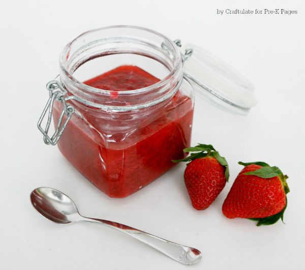 jar of jam for valentines day snack