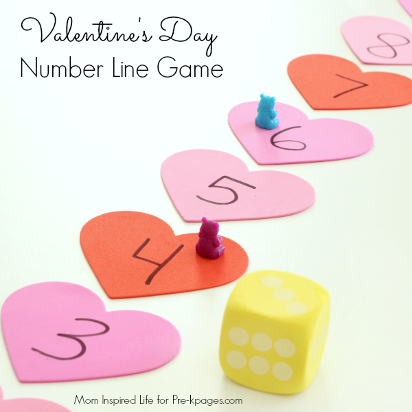 Valentines Day number line game 