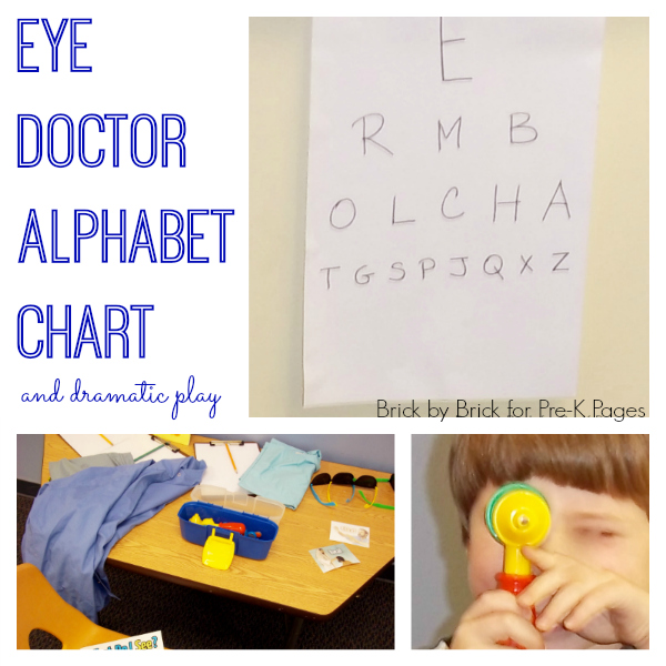 eye doctor alphabet chart and dramatic play center