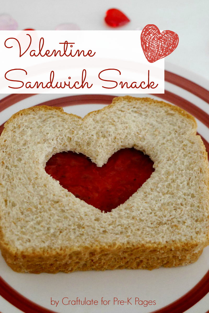 valentine healthy sandwich snack for preschool