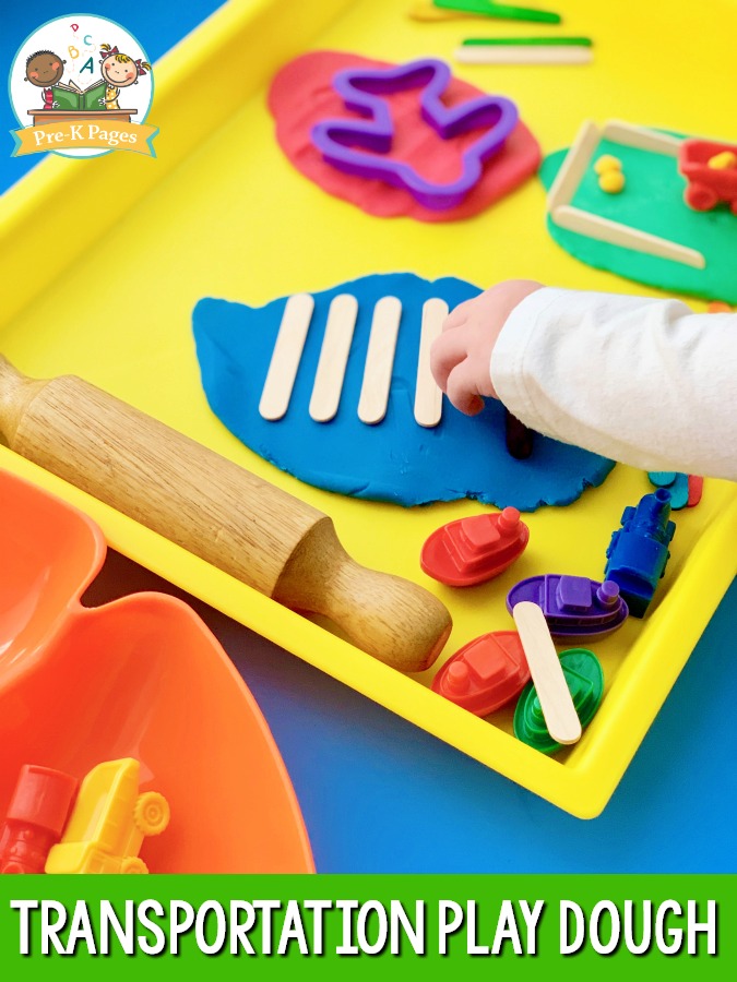 Pocket of Preschool - Put trays near the play dough supplies as a visual  reminder for kiddos to grab a tray ❤️ Trays from Target 🎯 last year.  Labels >>