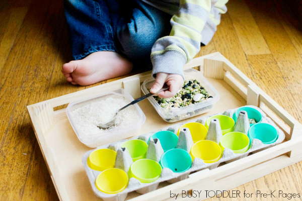 easter scoop and pour activity
