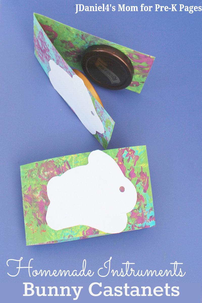 Homemade Instruments Bunny Castanets for preschool
